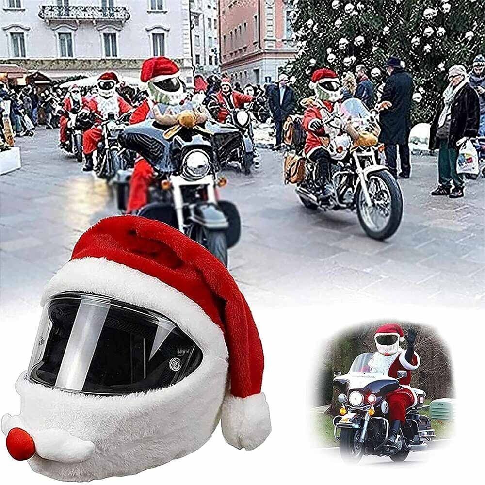 Christmas Motorcycle Helmet Cover Santa Claus DIY Motorbike Helmet Funny Decor