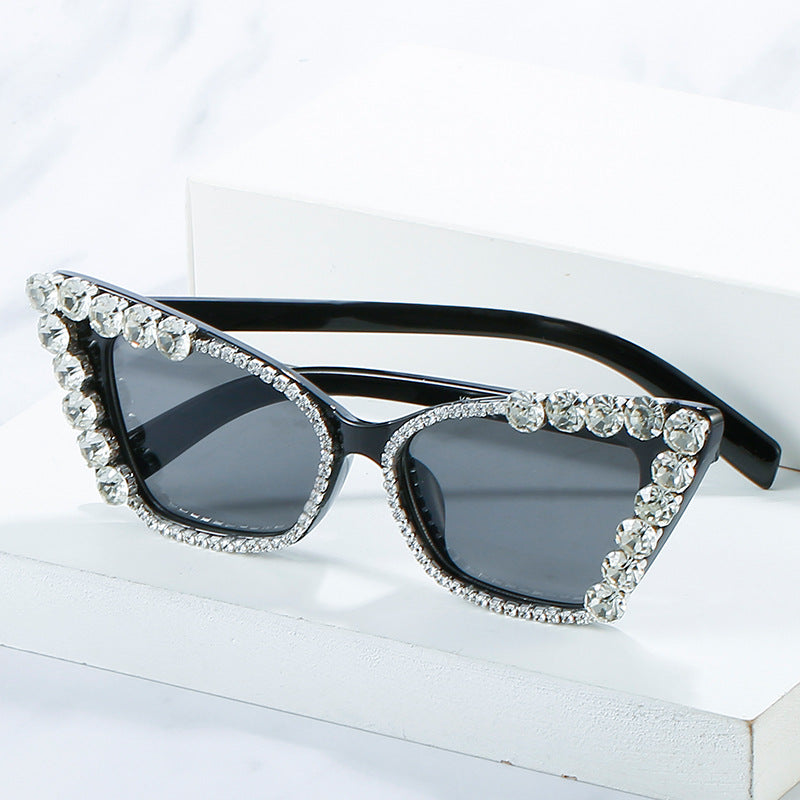 Cat Eye Sunglasses Statement Diamond Chain Glasses