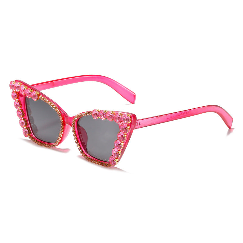 Cat Eye Sunglasses Statement Diamond Chain Glasses