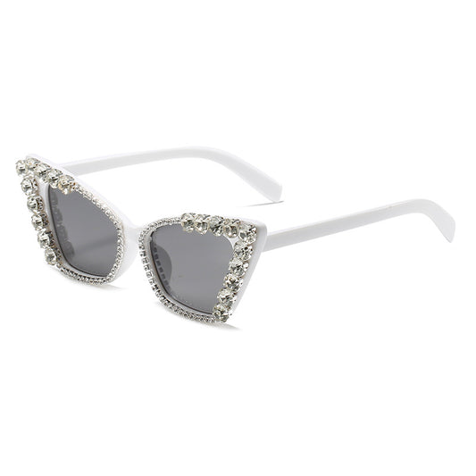 Cat Eye Sunglasses Statement Diamond Chain Glasses