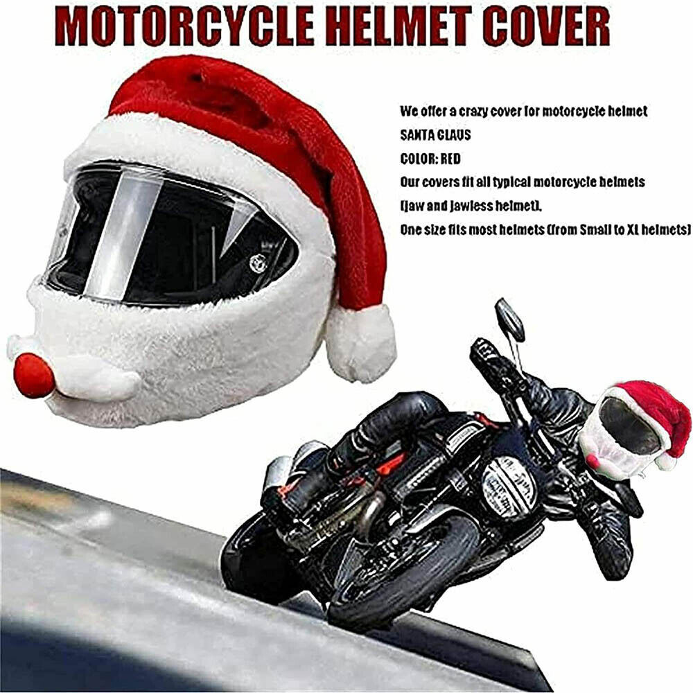 Christmas Motorcycle Helmet Cover Santa Claus DIY Motorbike Helmet Funny Decor