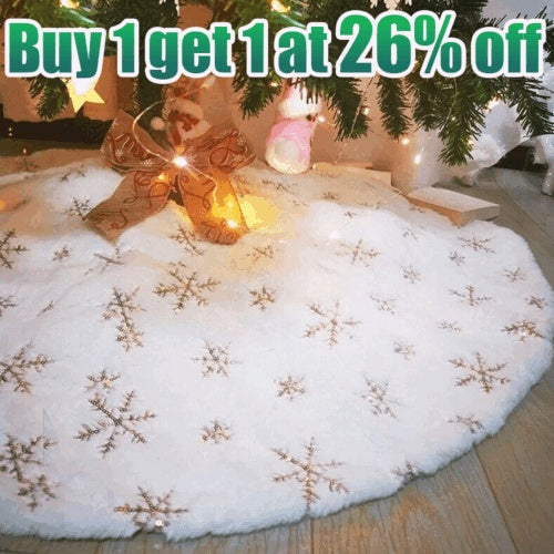 Christmas Tree Skirt Base Faux Fur Xmas Holiday Floor Mat Ornaments Decoration