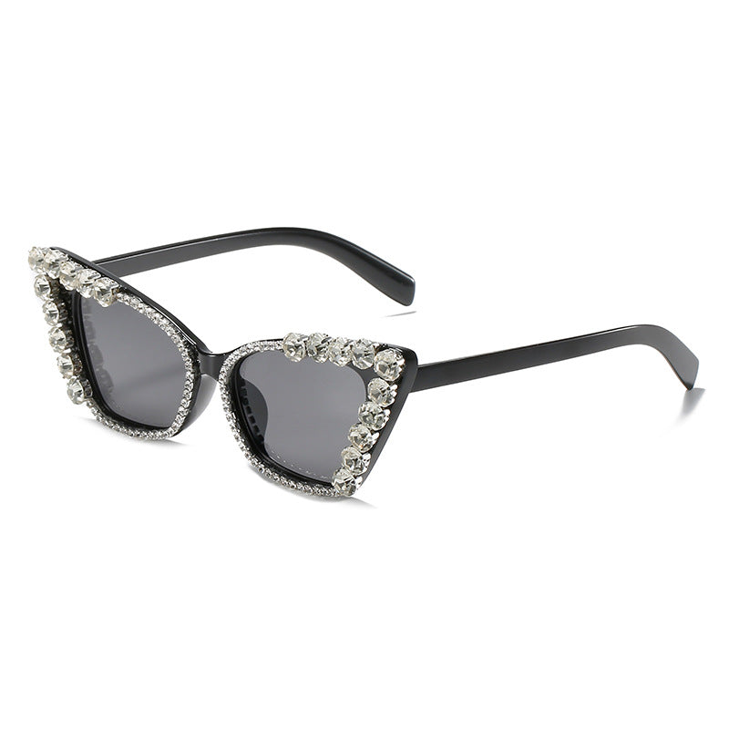 Cat Eye Sunglasses Statement Diamond Chain Glasses